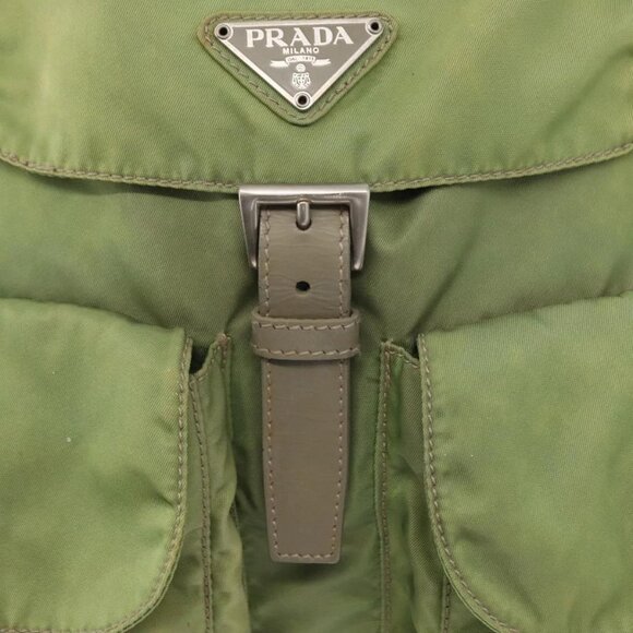PRADA Backpack Nylon Green Silver Auth bs31165 main image 3